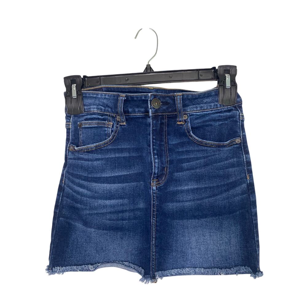 American Eagle Hi Rise Mini Skirt Jean Denim Country Western Size 6 Y2K 90s